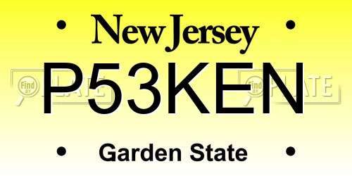 P53KEN New Jersey License Plate