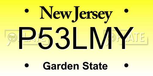 P53LMY New Jersey License Plate