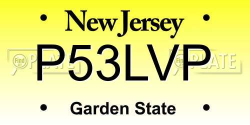 P53LVP New Jersey License Plate
