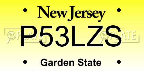 P53LZS New Jersey License Plate