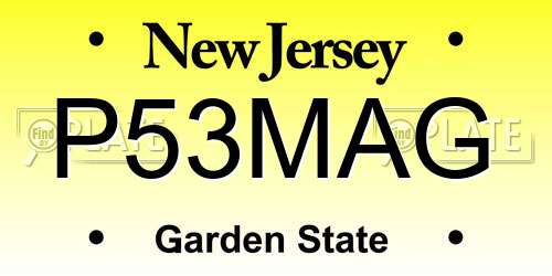 P53MAG New Jersey License Plate