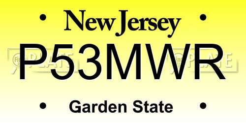 P53MWR New Jersey License Plate