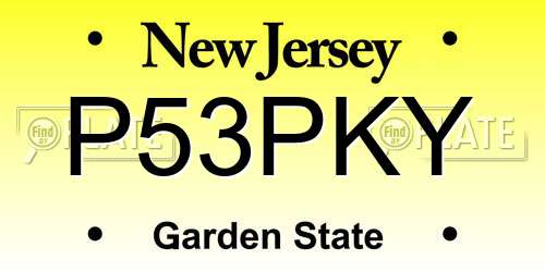P53PKY New Jersey License Plate
