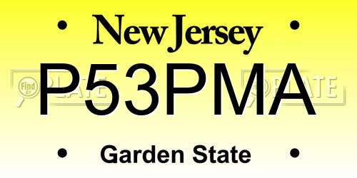 P53PMA New Jersey License Plate