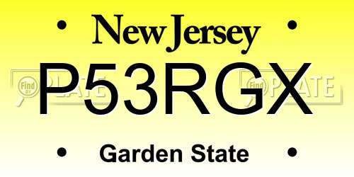 P53RGX New Jersey License Plate