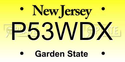 P53WDX New Jersey License Plate