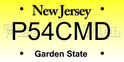P54CMD New Jersey License Plate