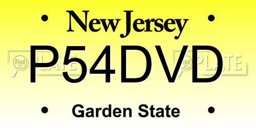 P54DVD New Jersey License Plate