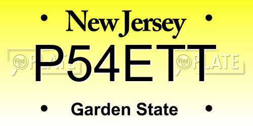 P54ETT New Jersey License Plate