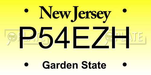 P54EZH New Jersey License Plate