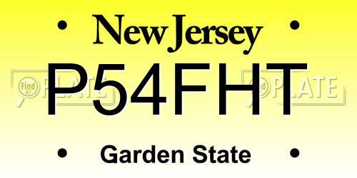 P54FHT New Jersey License Plate