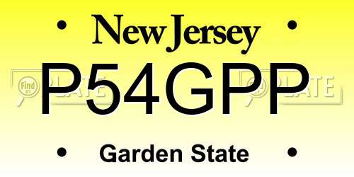 P54GPP New Jersey License Plate