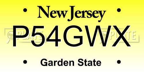P54GWX New Jersey License Plate