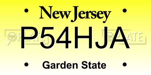P54HJA New Jersey License Plate