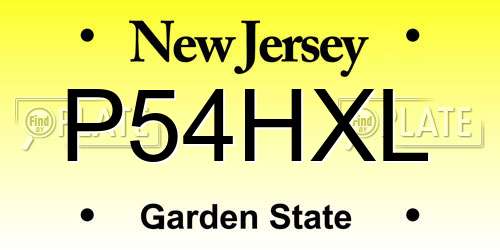 P54HXL New Jersey License Plate