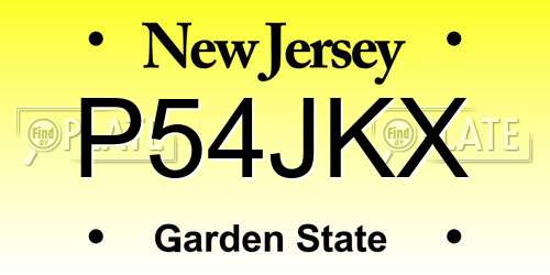 P54JKX New Jersey License Plate