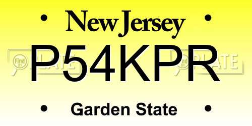 P54KPR New Jersey License Plate
