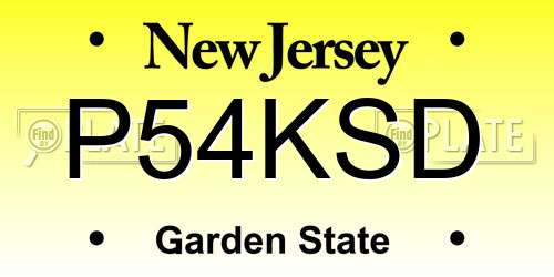 P54KSD New Jersey License Plate