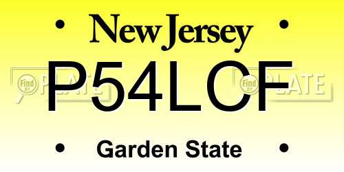 P54LCF New Jersey License Plate