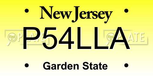 P54LLA New Jersey License Plate
