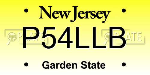 P54LLB New Jersey License Plate