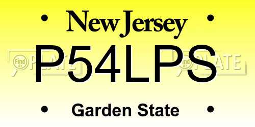 P54LPS New Jersey License Plate