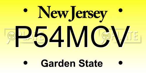 P54MCV New Jersey License Plate
