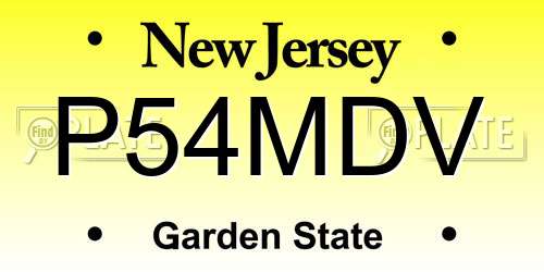 P54MDV New Jersey License Plate