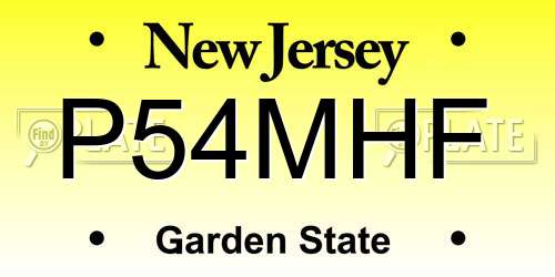 P54MHF New Jersey License Plate