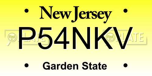 P54NKV New Jersey License Plate
