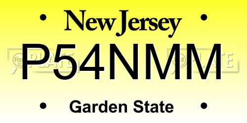 P54NMM New Jersey License Plate