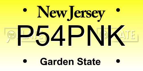 P54PNK New Jersey License Plate