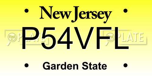 P54VFL New Jersey License Plate