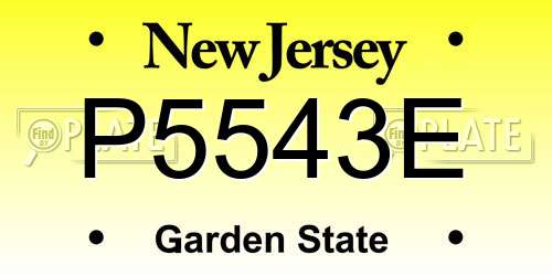 P5543E New Jersey License Plate