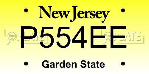 P554EE New Jersey License Plate
