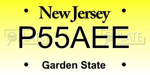 P55AEE New Jersey License Plate