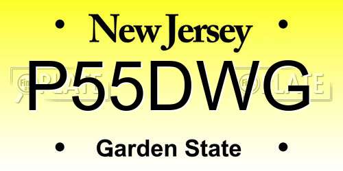 P55DWG New Jersey License Plate