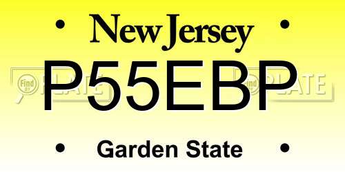 P55EBP New Jersey License Plate