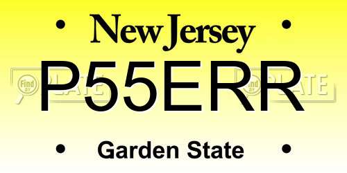 P55ERR New Jersey License Plate