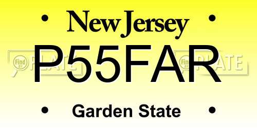 P55FAR New Jersey License Plate