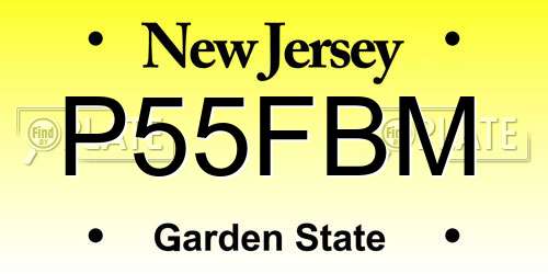 P55FBM New Jersey License Plate