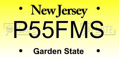 P55FMS New Jersey License Plate