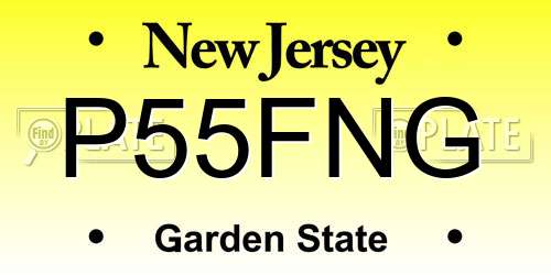 P55FNG New Jersey License Plate