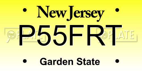 P55FRT New Jersey License Plate