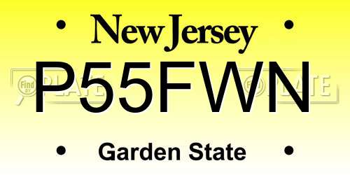 P55FWN New Jersey License Plate