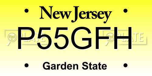 P55GFH New Jersey License Plate