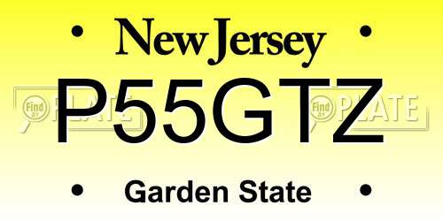 P55GTZ New Jersey License Plate