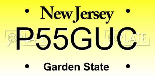 P55GUC New Jersey License Plate