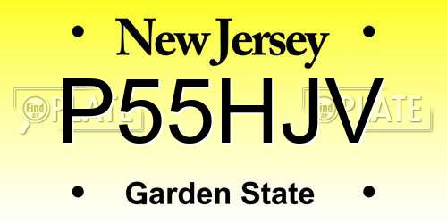 P55HJV New Jersey License Plate