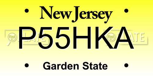 P55HKA New Jersey License Plate